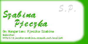 szabina pjeczka business card